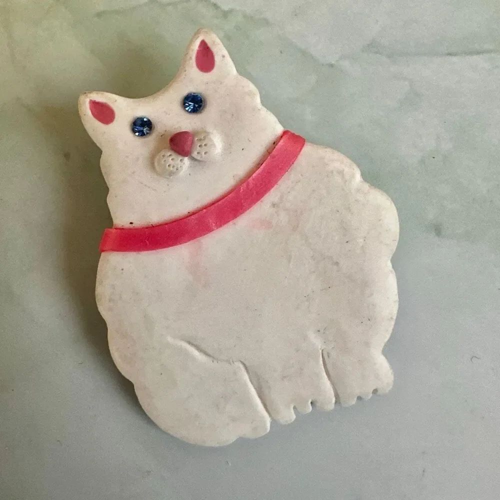 “H.T.Ceramic Cat Brooch - Picture 2 of 6